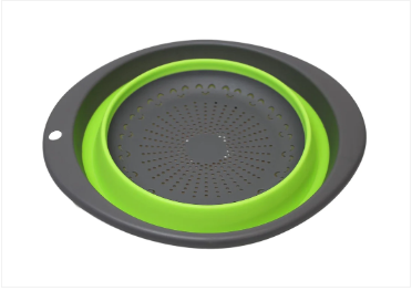 Collapsible Colander Silicone Kitchen Green/ Red Strainer 2 in 1 Silicone Colander Medium