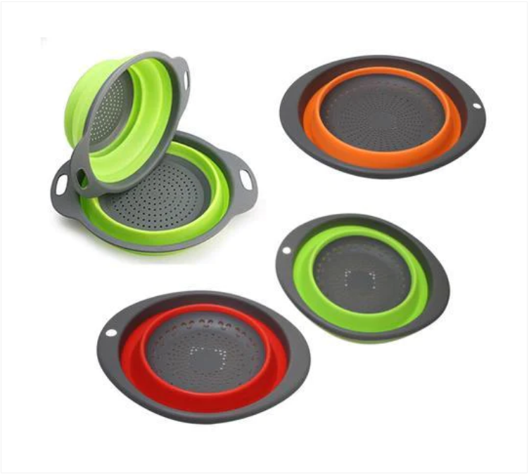 Collapsible Colander Silicone Kitchen Strainer 2 In 1 Medium 20 cm x 25 cm