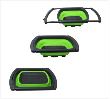 Collapsible Silicone Drain Basket Colander Style With Handles Drain Basket