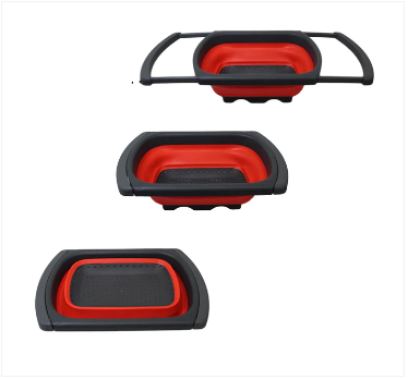 Collapsible Silicone Drain Basket Colander Style With Handles Drain Basket