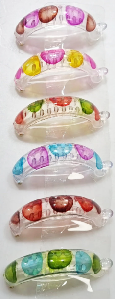 Colourful Hair Clip Accessories Dot Design Clear Plastic Assorted Colours