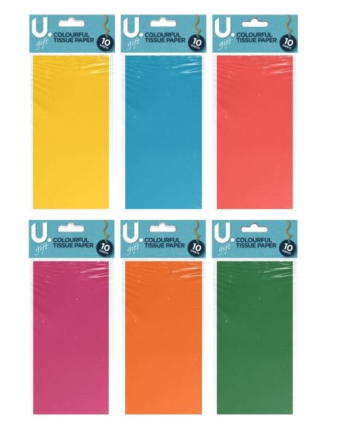 Colourful Tissue Paper, 10 Sheets