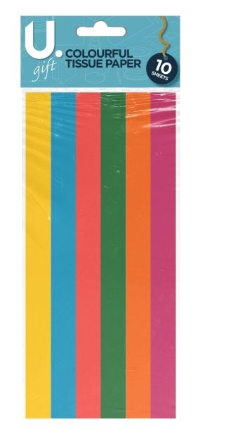 Colourful Tissue Paper, 6 Asst 10 Sheets