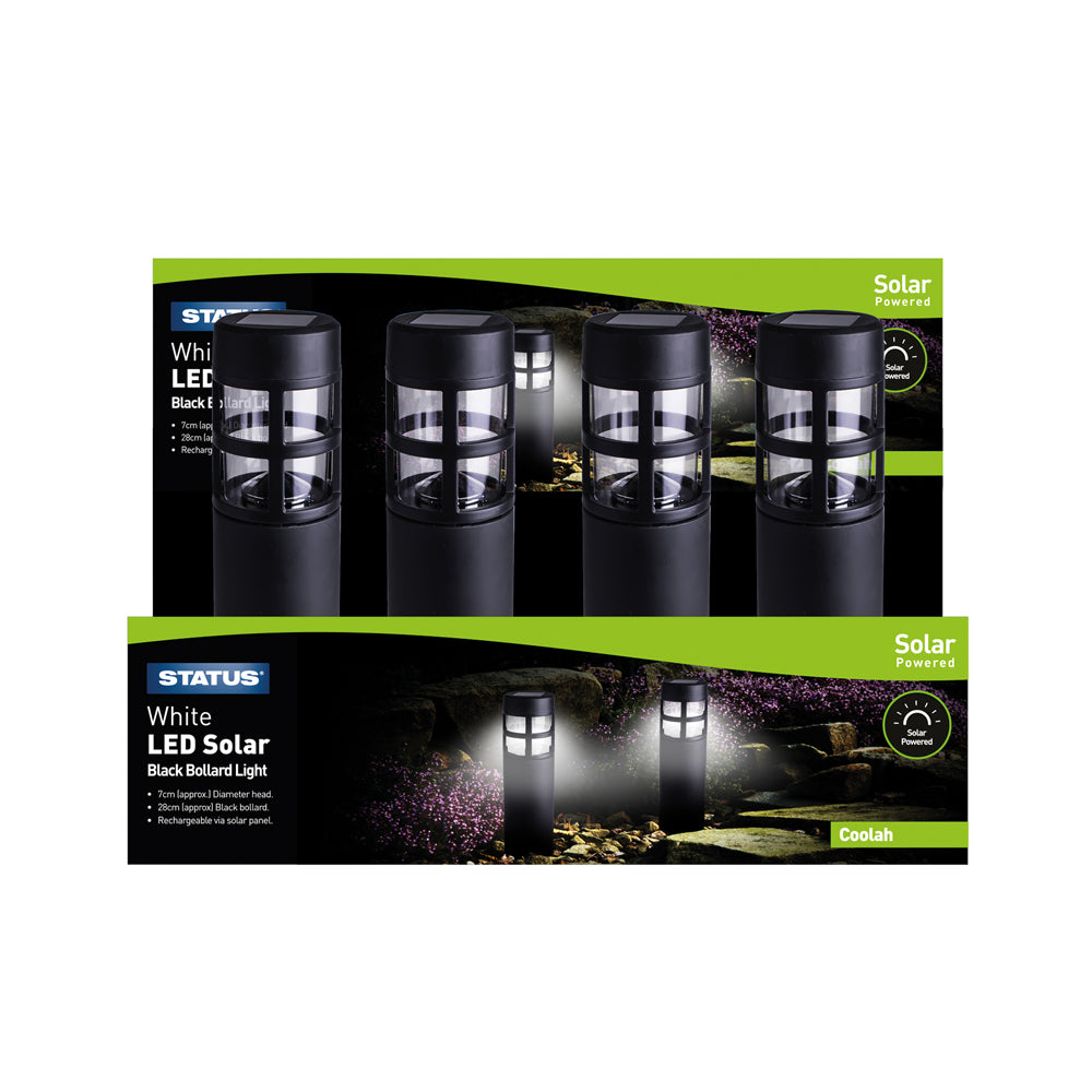 Coolah - 7cm - white LED - Solar - Bollard Stake Light - Black - Rechargeable Battery Included - Colour CDU