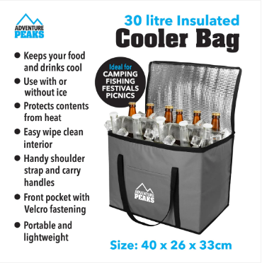 Cooler Bag 30L 40 x 26 x 33 cm Grey