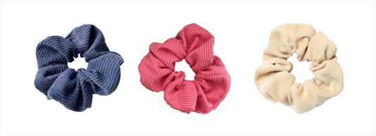 Corduroy Hair Bobble Elastic Scrunchie 10 cm Assorted Colours