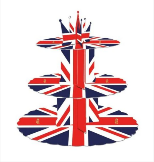 Coronation "His Majesty King Charles III" Paper Cupcake Stand 3 Tier