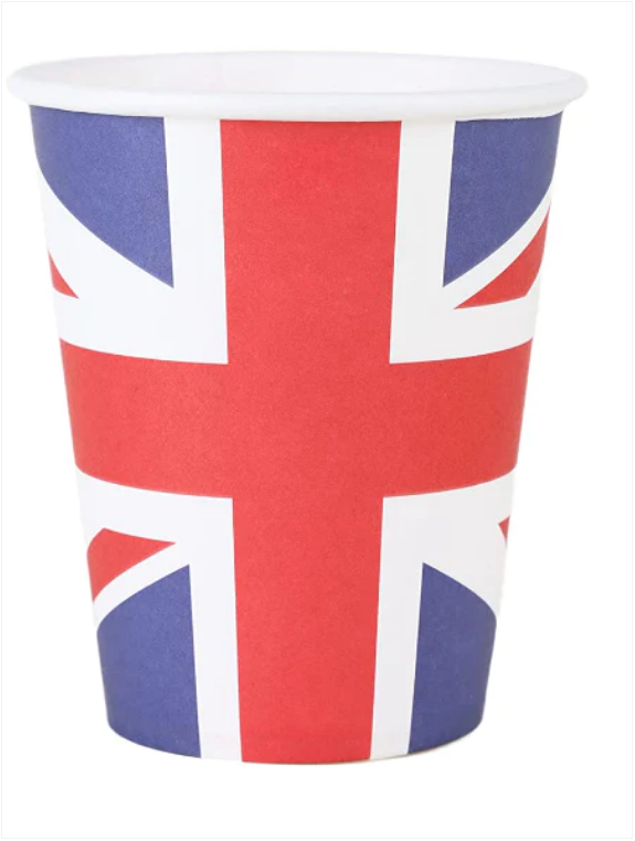 Coronation "His Majesty King Charles III" Traditional Union Jack Paper Cups Pack of 8