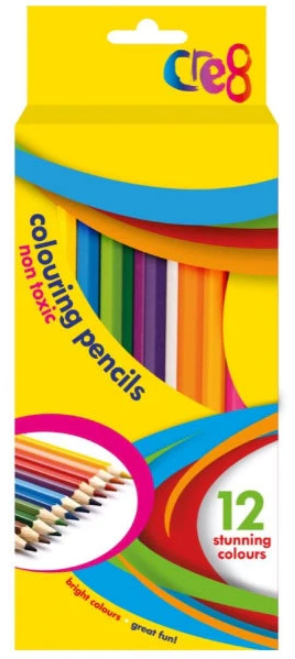 Cre8 Colouring Pencils Pack of 12 Assorted Colours
