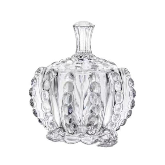 Crystal Glass Sweets Sugar Jar with Lid 8 x 8 cm