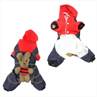Cute Teddy Style Dog Pet Harness Style Fabric Jacket In 2 Designs Size Small
