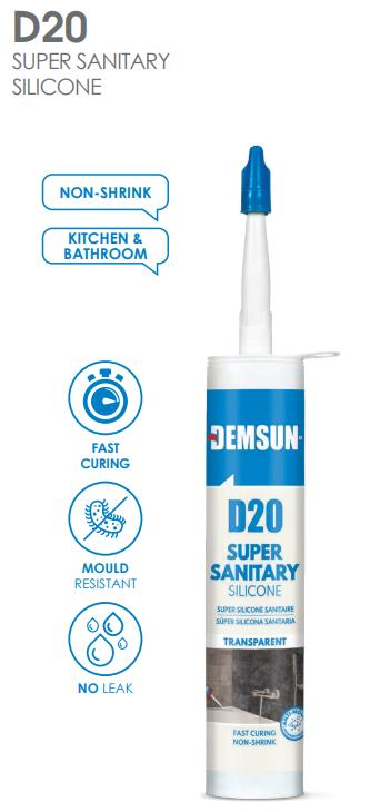 D20 SHOWER CABIN SILICONE 310ML WHITE