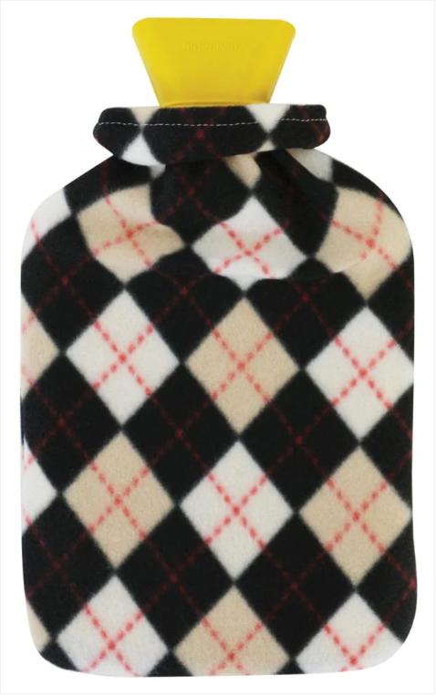 DGI Hot Water Bottle with Fleece Cover 2.0L 33 x 20 cm Assorted Colours