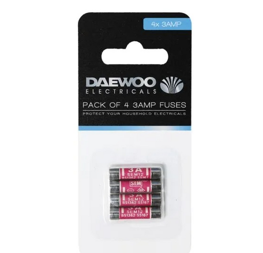 Daewoo 3A Fuses 4 Pack