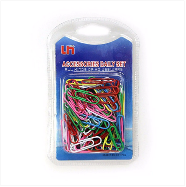 Daily Necessities Assorted Colour Paper Clips Home School Stationery 100 Pack