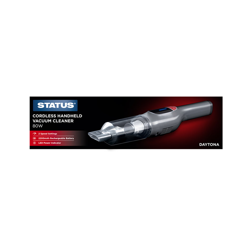 Daytona - Grey/Red - Cordless Handheld Vacuum - 1 pk - in Glossy Retail Box