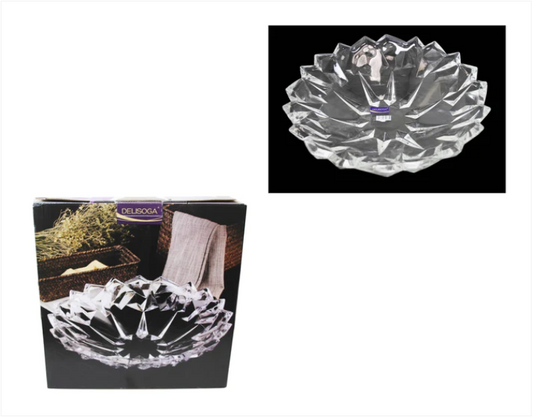 Deep Serving Glass Aesthetic Durable Party Wedding Serving Gift Glass Tray 33cm