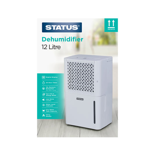 Dehumidifier - 12L - White - 1 pk - in Glossy Retail Box