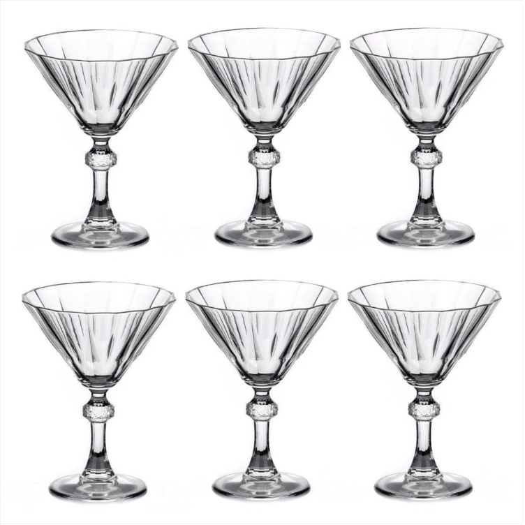 Diamond Martini Glass 238 ml 6 Pieces