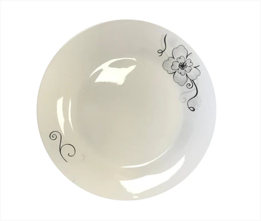 Dining Salad / Dessert Plate White Floral Design 23 cm