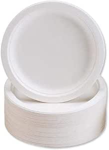 Disposable Compostable Eco-Bio Bagasse Sugarcane Round Plates 10" Pack of 8