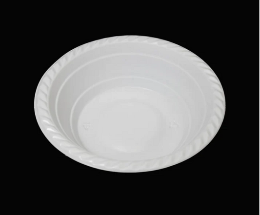 Disposable White Plastic Bowls 12oz Pack of 15