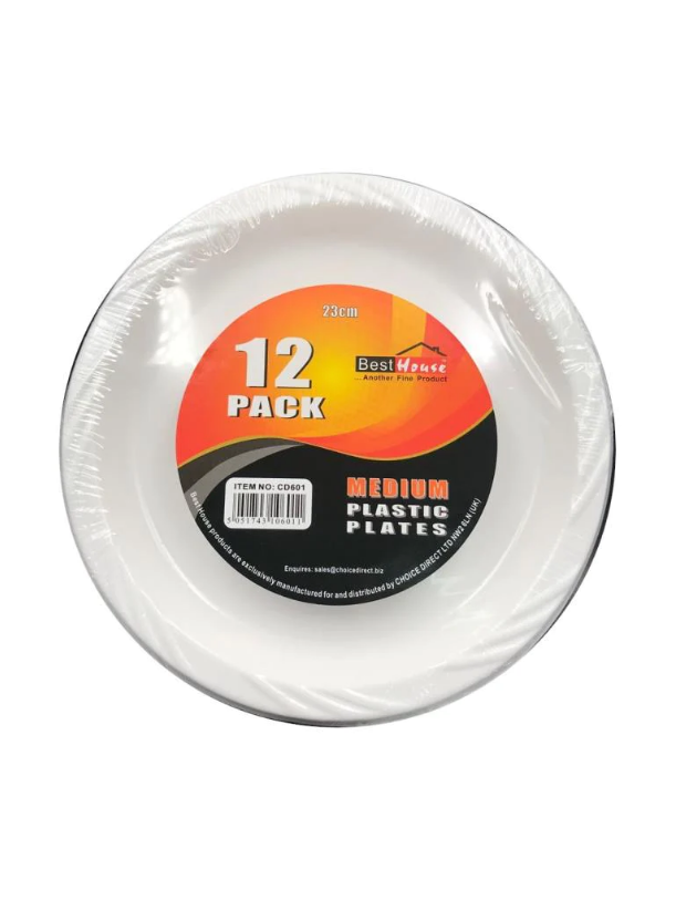 Disposable White Plastic Salad Bowl 23 cm Pack of 12