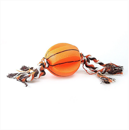 Dog/Puppy Squeeze Volleyball/Basket Ball Toy With Rope Thread Gum & Teeth Health