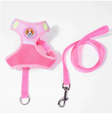 Dog Leash Reflective With Soft Harness Vest Size Small Assorted Colours 93cm