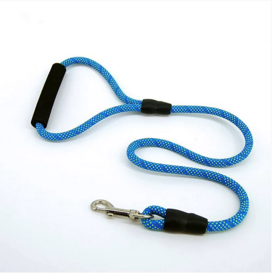 Dog Leash Rope Foam Grip With Adjustable Harness Assorted Colours