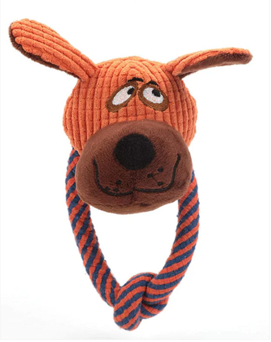Dog Pet Soft Rope Toy Animal Head Assorted Designs