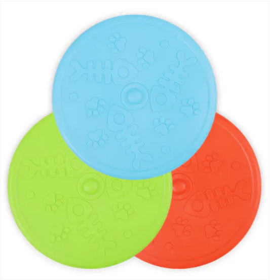 Dog Pet Training Soft Throwing Frisbee Flying Disc Assorted Colours