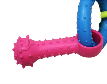 Dog Puppy Toy Colourful Ring Dummy Toy Ring With Chewy Dummy and Bone