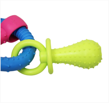 Dog Puppy Toy Colourful Ring Dummy Toy Ring With Chewy Dummy and Bone