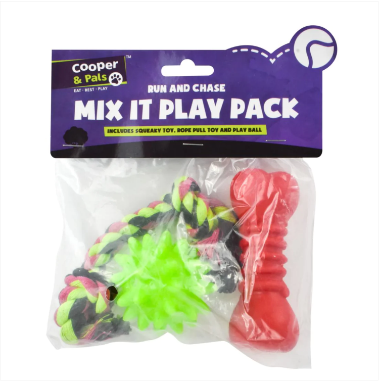 Dog Toys Mix It Play Pack 3 Pack Assorted Toys
