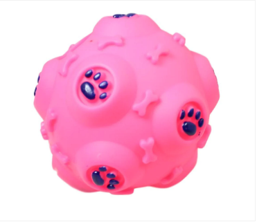 Dogs Pets Fetch Chew Ball Silicone Sound Making 4 Colours