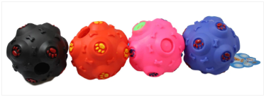 Dogs Pets Fetch Chew Ball Silicone Sound Making 4 Colours