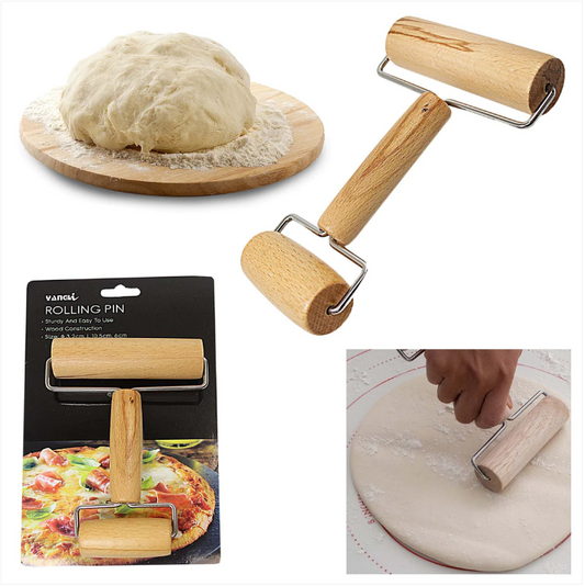 Double Sided Wooden Dough Rolling Pin 10.5 x 6 cm Kitchen