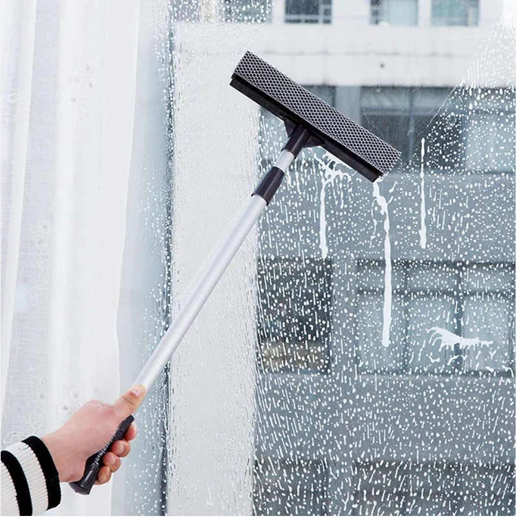 Dual Plastic Bathroom Window Wiper Squeegee and Sponge 61 cm