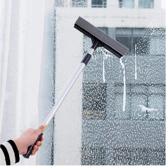 Dual Plastic Bathroom Window Wiper Squeegee and Sponge 61 cm