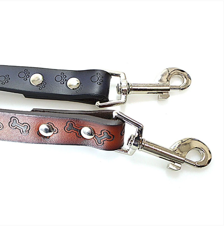Durable Printed Leather Look Rubber Dog Lead/Leash With Strong Grip Approx 85cm