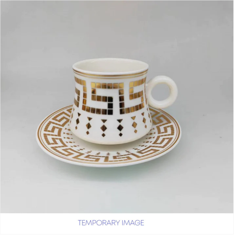 Durane Antico Tea Set 12pc White-Gold 80ml