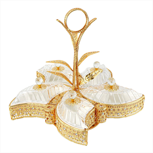 Durane Metal / Plastic Ornate Party Serving Tray Gold E0483-C Clamshell 55 x 46 cm