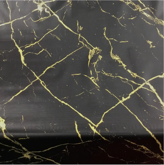 Durane Plastic Table Cover Roll Black Gold Marble Design 1.37x20m
