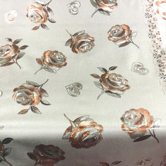 Durane Plastic Table Cover Roll Copper Floral Design 1.37x20m