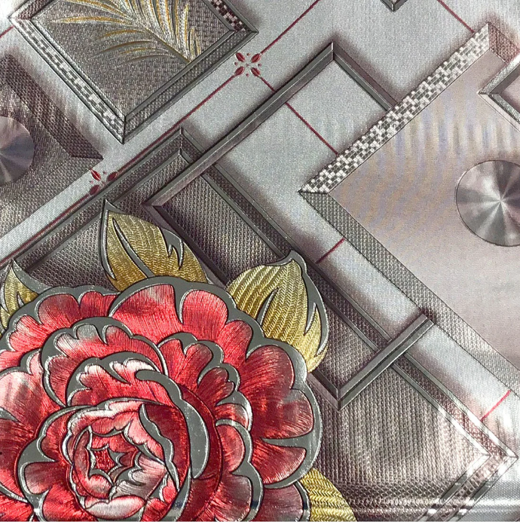 Durane Plastic Table Cover Roll Red Floral Design 1.37 x 20m