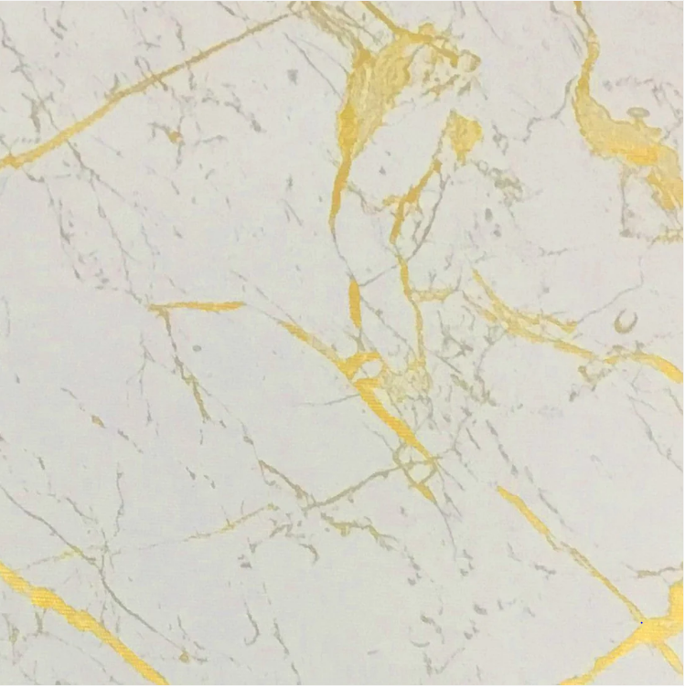 Durane Plastic Table Cover Roll White Gold Marble Design 1.37x20m