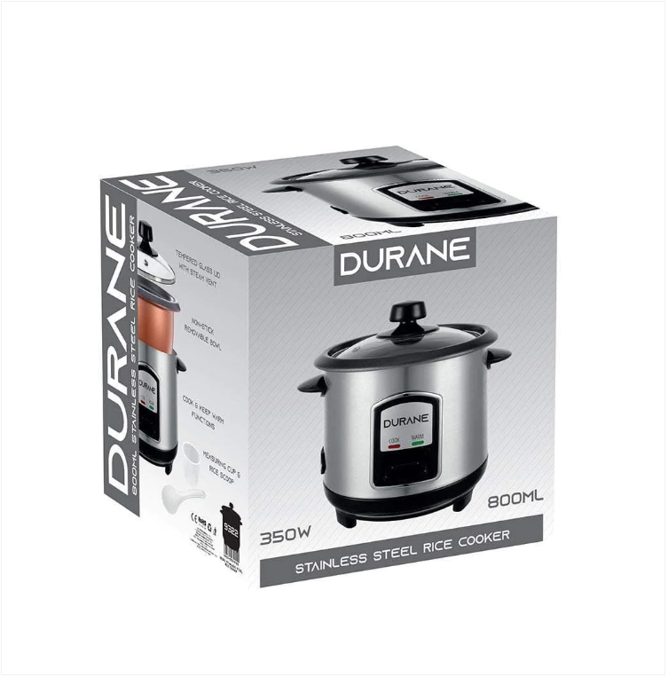 Durane Stainless Steel Rice Cooker 800 ml 350W