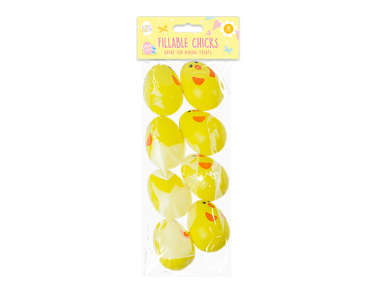 Easter Chick Fillable Eggs - 8 Pack
