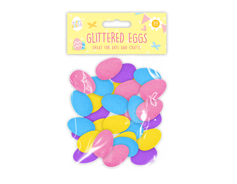 Easter Decorative Glitter Eggs - 30 Pack